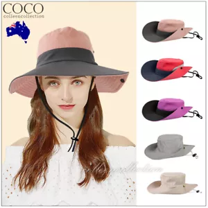 Women Wide Brim Ponytail Hat Sun Protect Visor Summer Beach Cap Anti UV Floppy - Picture 1 of 9