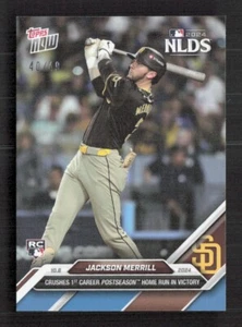 Jackson Merrill 2024 TOPPS NOW #810 prima carriera postseason home run blu /49 - Foto 1 di 2