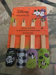 Disney Halloween Topolino e Minnie Silicone Mini Spatola Set di QUATTRO Nuove con etichette - Foto 1 di 1