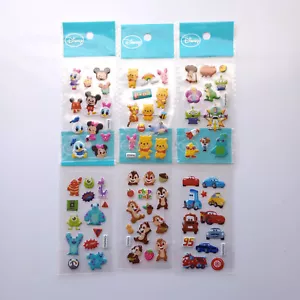 New! Set of 6 Disney Dimensional Sticker Sheets, Pooh, Mickey, Toy Story, Cars - Picture 1 of 8