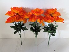 Pack of 3 Artificial Orange Gerbera Flower Sprays - Orange Flowers