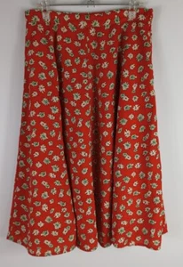 PRINCESS HIGHWAY Size 8 Flared Orange Floral Lined Skirt VGC - Picture 1 of 9