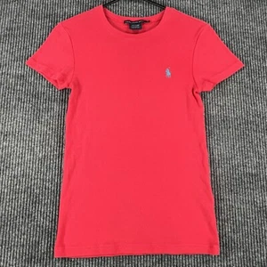 Ralph Lauren Youth Girls Shirt Medium Red Short Sleeve 100% Cotton Sport - Picture 1 of 12