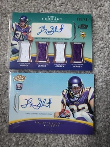 2010 Topps Prime Toby Gerhart 2 card lot. Auto/jersey 66/499 and auto 24/25 - Picture 1 of 4