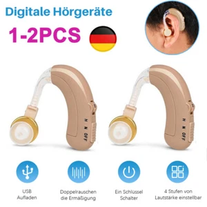 Wiederaufladbare Digital Hörgerät Hörhilfe Hörverstärker Hörgeräte Gerät Taub - Bild 1 von 15