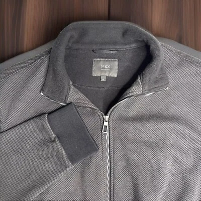 Marks and Spencer Collection Men’s Jacket Full Zip Size XL Charcoal Gray Pockets - Image 1 of 4