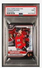 Connor Bedard 2023 Topps Now #5 1st NHL Goal Blackhawks Rookie Card PSA 9