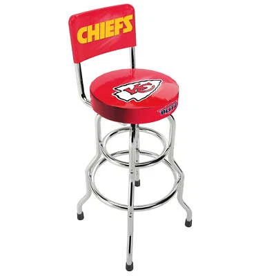 NFL Team Logo Chair Adjustable Swivel Bar Stool High Back Seat Blitz Football - Image 1 of 4