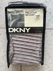 DKNY Washed Stripe European Pillow Sham - Wine - 26" x 26" - Picture 1 of 2