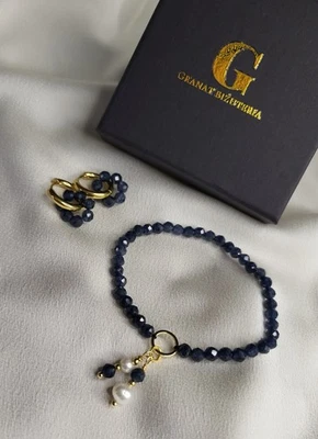 thr手链由天然宝石、蓝宝石和珍珠制成,由Elas制成 — 第 1/2 张图片