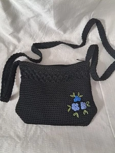 Gehäkelte schwarze kleine Handtasche Chateau Made In China unbenutzt - Bild 1 von 6