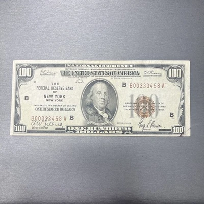 1929  $100  Federal Reserve Bank Of New York New York  Federal Reserve Note#1248 - Image 1 of 2
