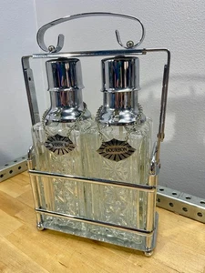 MCM Dekanter 60er Midcentury Dekanter Set Chrom Glas Vintage Vodka Bourbon - Bild 1 von 14