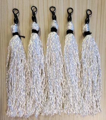 5 New 5" Hookless White Garulator Gar Fishing Rope Lures Eagle Claw 2/0 Swivel