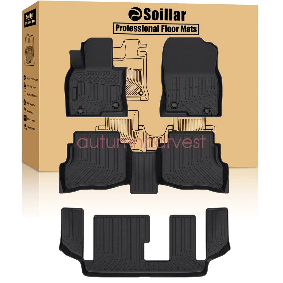 TPE Floor Mats For 2017 2018 2019 2020 2021 2022 Mazda CX-9 7 Seats Floor Liners — 第 1/4 张图片