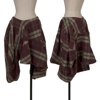 Calça virilha COMME des GARCONS lã xadrez saia trocado tamanho P (K-15... - Imagem 1 de 4