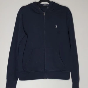 Polo Ralph Lauren full zip blu scuro felpa con cappuccio taglia media preppy con cappuccio PLR - Foto 1 di 6
