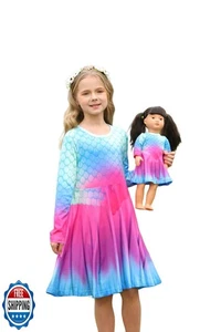 Bow Dream Cute Girl Dress and Matching American Girl Doll Clothes Accessories - Picture 1 of 5
