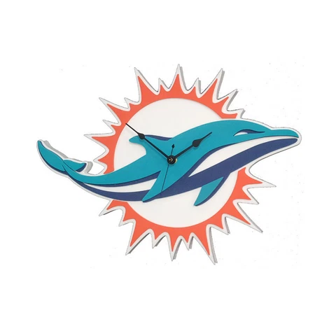 Foam Fanatics NFL Miami Dolphins 3-D Foam Wall Clock Home Office decor Cover