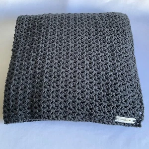 Coperta fatta a mano all’uncinetto antracite 40” x 55” nuova - Foto 1 di 4