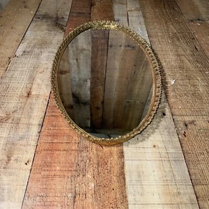 Vintage Mirrored Vanity Tray 19” X10” Gold Wall Mirror Hollywood Regency - Picture 1 of 13