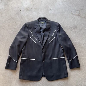 Scully Blazer Mens 44L Black Jacket Western Cowboy Smiley Pipin Reenactment New - Picture 1 of 12