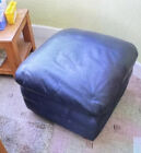 Poufee Footstool Leather Blue Softest Leather