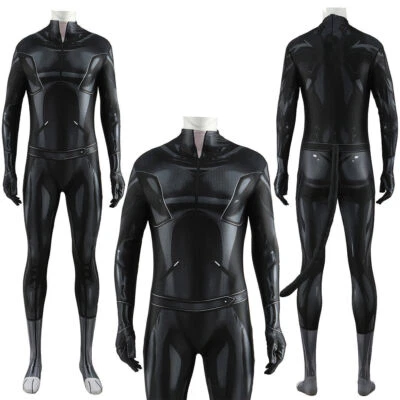 Mono Gato Negro Dibujos Animados Animal Body Adulto Niños Juegos con disfraces Disfraz Halloween Foto 1 de 4