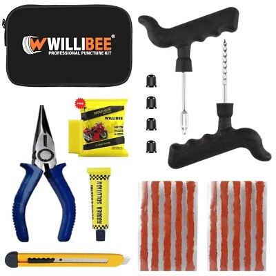 8-in-1 Tubeless Tyre Puncture Repair Kit for Car, Bike, Scooter & SUV Universal - Image 1 of 4