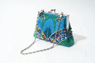 Cartera con cuentas, bolso de mano, mini, mariposas y flores Foto 1 de 4