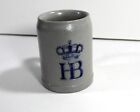 HB Hofbrauhaus 1/4 L Grey with Blue Lettering Beer Stein or Mug Germany
