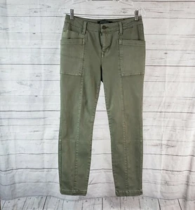 Liverpool Womens Kylie Cropped Cargo Pants Sz 4 Green Mid Rise Cotton Blend - Picture 1 of 10