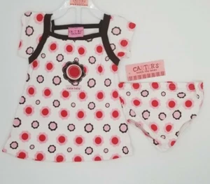Juego de 2 piezas CARTERS talla 18Mos Cutie bebé niña niño vestido de algodón motivo bordado - Imagen 1 de 6
