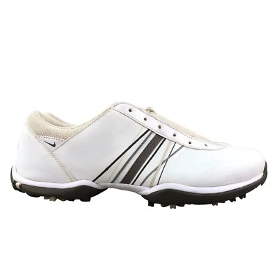 耐克女式 8 码 Delight 白色棕色软钉高尔夫运动鞋 418355-122 — 第 1/4 张图片