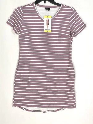 32 Degree Cool T-Shirt Dress Womens Small Short Sleeve Pockets Stretch Striped - Image 1 of 4