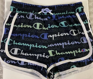 Champion Authentic Athletic Wear 2 piece Girls Shorts Black And Purple Size 7/8 - Picture 1 of 7