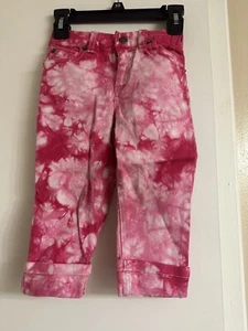 Amy Coe Girls Pink Tie Dye  Pants Jeans Snap/Zip ADJ Waist SZ 4T - Picture 1 of 2