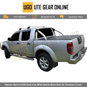 Roll Up Tonneau Cover for Nissan Navara D40 Dual Cab w/Sports Bars 2006-Jun 2015 - Picture 1 of 1