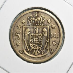 Romania 5 Lei 1930 Very Fine Nickel-Brass Coin - King Mihai I