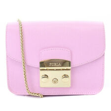 Furla Metropolis Chain Mini Bag Shoulder Leather Purple /Sr15 Ladies