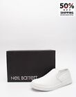 RRP €495 NEIL BARRETT Leather Sneakers EU 38 UK 5 US 8 Thunderbolt Logo Slip On