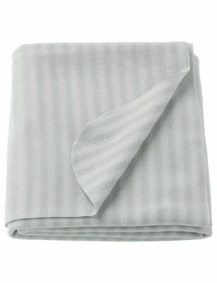 IKEA Grey Striped Fleece Throw 47" x 63" Polyester Machine Wash 100% Recycled - Image 1 of 3