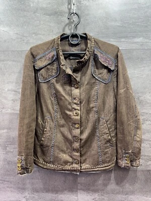 MARITHE & FRANCOIS GIRBAUD COTTON LINEN WOMENS JACKET Size US 30 - image 1 of 4