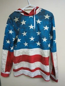 Yibailian American Flag Pullover Hoodie - Large  - Picture 1 of 9