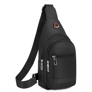 Bandolera de cuero para hombre Bolso bandolera Pecho Hombro Riñonera Mochila Deporte Viaje - Imagen 1 de 45