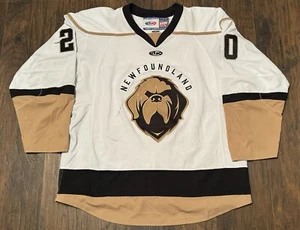 Isaac Johnson #20 Newfoundland Growlers White ECHL Game Worn Minor Hockey Jersey - Picture 1 of 24