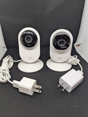 Lot of 2 YI Home Security Camera 1080p 2.4G WiFi IP Indoor Surveillance Camera - Image 1 of 4