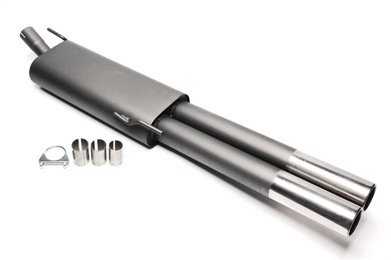 Escape deportivo 2x76mm redondo rebordeado con homologación para VW Golf III Variant Vento 1H - Imagen 1 de 1