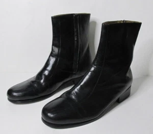 Nunn Bush Men's Black Leather Side Zip Beatle Boots Size 12 EEE ...Clean - Picture 1 of 19