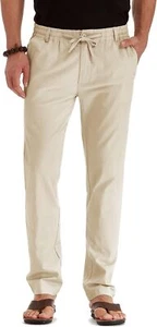 Sailwind Men's Drawstring Linen Pants Casual Summer Beach Loose Trousers - Picture 1 of 13